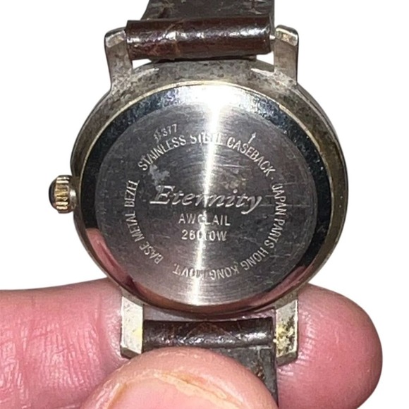 Eternity Women's WATCH Quartz Wristwatch Gold Dial Brown Leather‎ Band tested - Picture 5 of 7